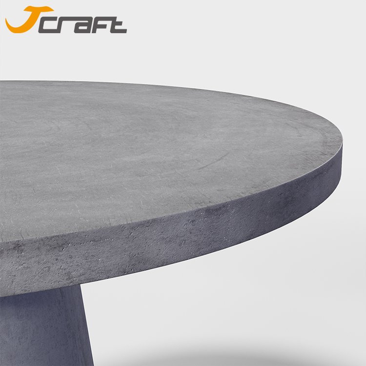 Modern round Concrete Dining Table Coffee Shop Garden Outdoor Rustic Home Furniture Set with Wood Cement Dining Table Set