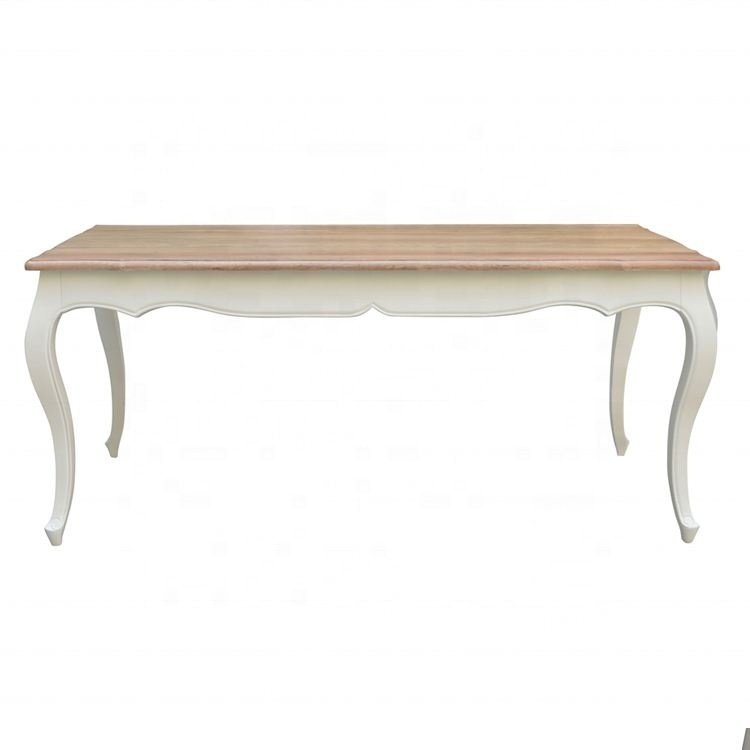 D1609-240 European Style Luxury Wood Rectangular Dining Table with Curved Legs