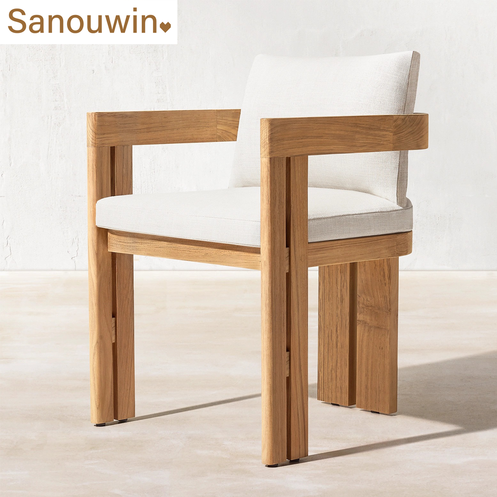 Latest Popular Design Outdoor Teak Wood Dining Set Luxurious Style Solid Teak Wood Dining Table And Chair For Home Hotel.
