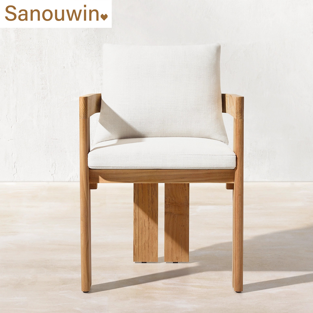 Latest Popular Design Outdoor Teak Wood Dining Set Luxurious Style Solid Teak Wood Dining Table And Chair For Home Hotel.