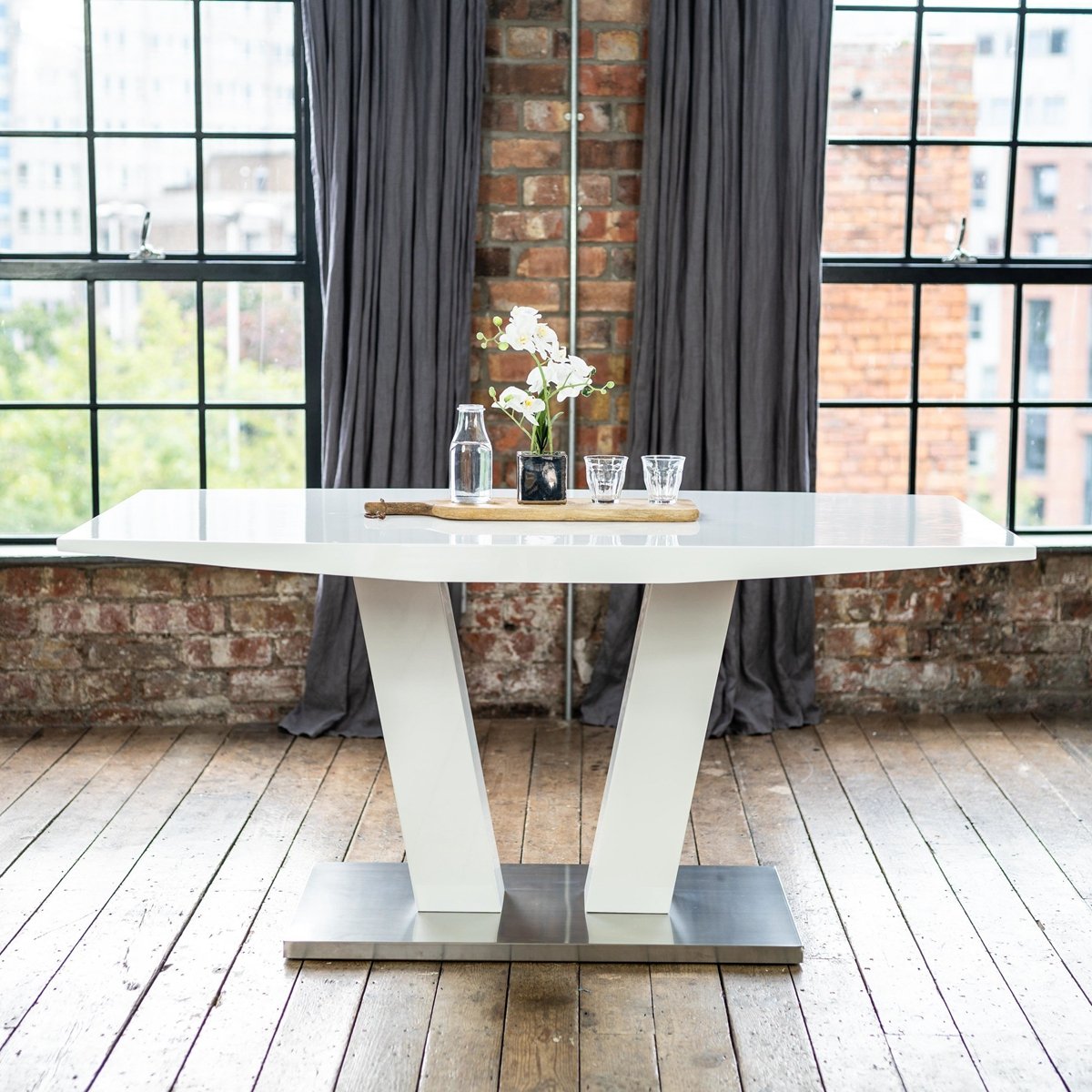 Wholesales Cheap Design High Gloss Painting Modern Rectangular Dining Room Table For Home