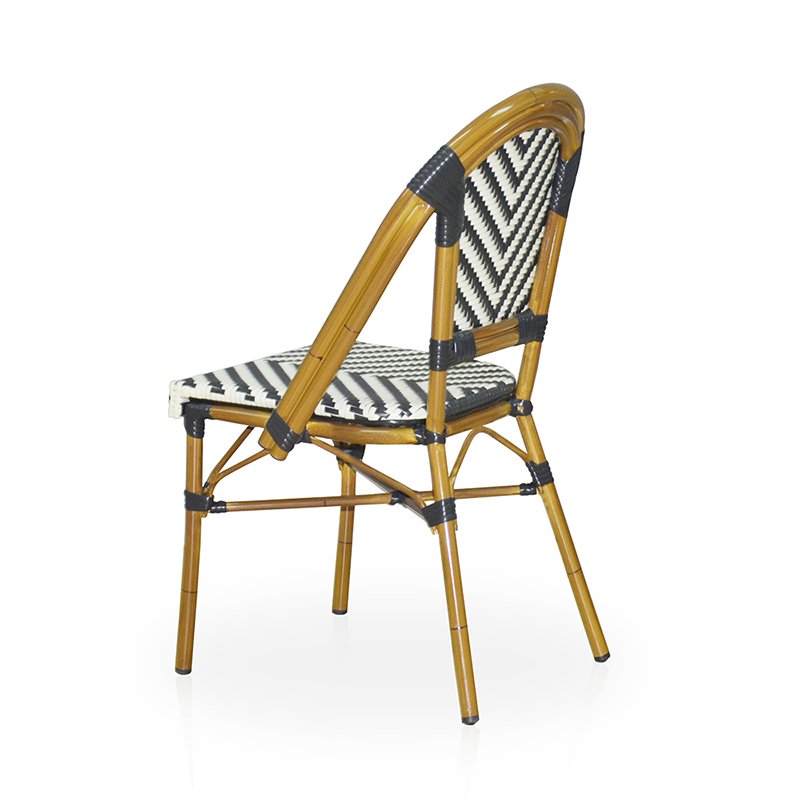Customizable outdoor Pe Rattan Woven Bistro restaurant Table and chair Set 5 Pieces set marble Dining Tabale Wholesale sale