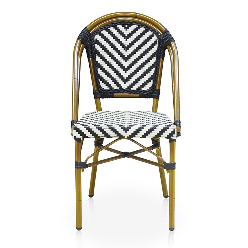 Customizable outdoor Pe Rattan Woven Bistro restaurant Table and chair Set 5 Pieces set marble Dining Tabale Wholesale sale