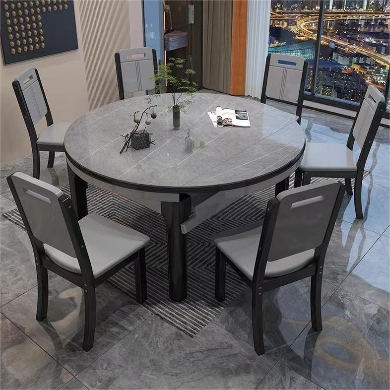 sample hot sale luxury modern extendable round Italian room folding furniture marble restaurant dining table