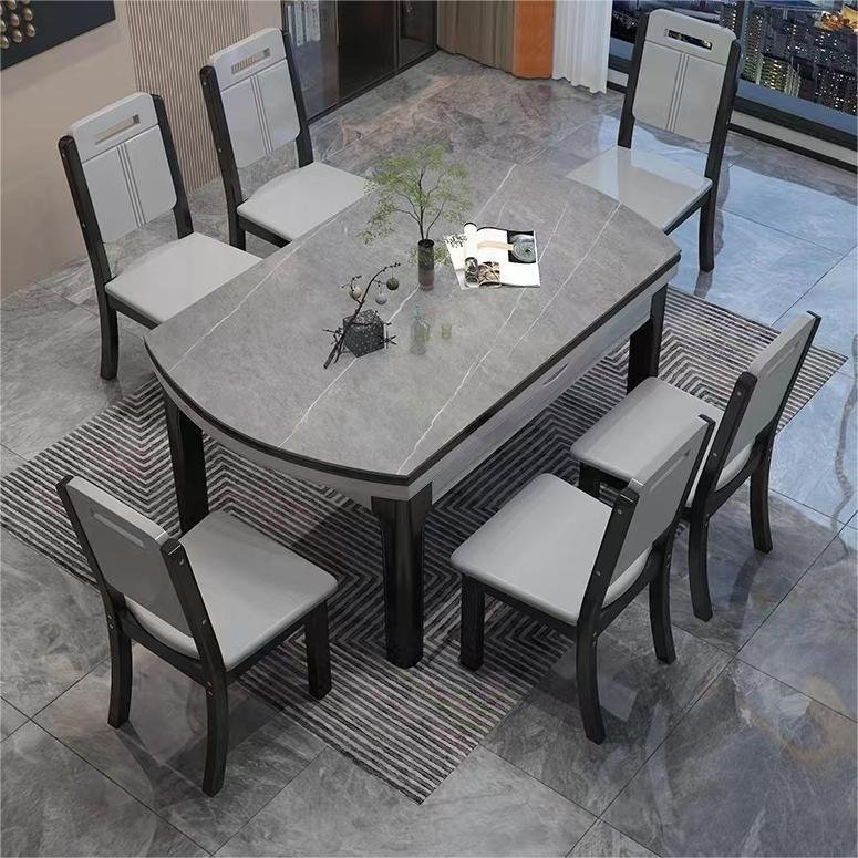 sample hot sale luxury modern extendable round Italian room folding furniture marble restaurant dining table