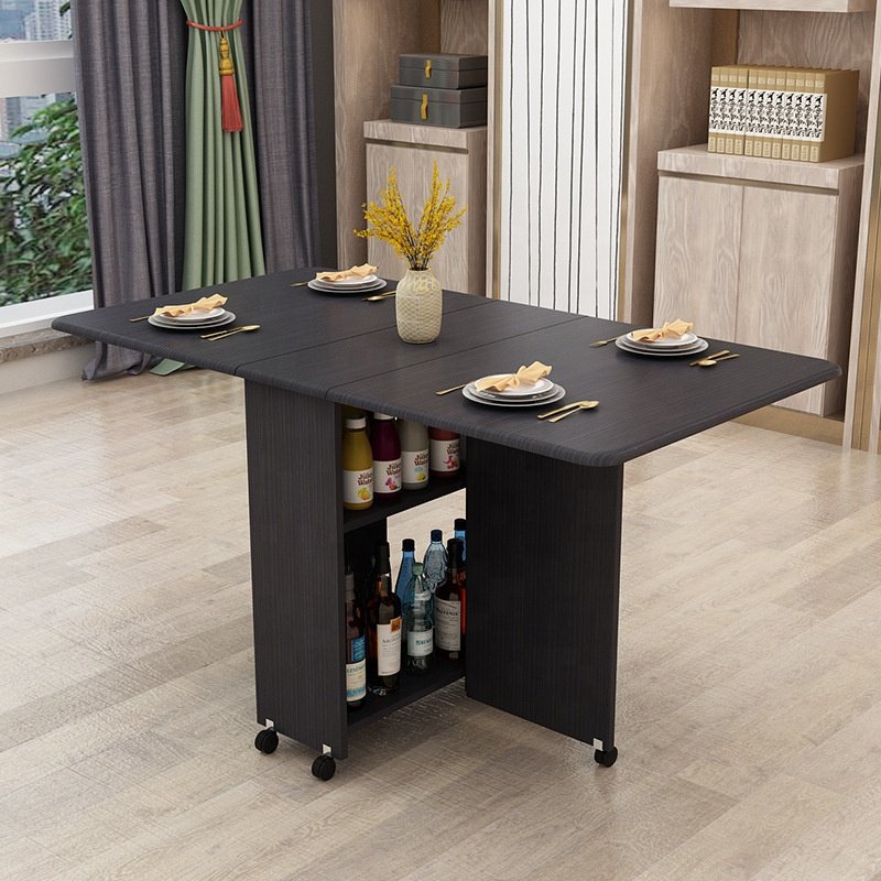 Modern and small household retractable folding dining table
