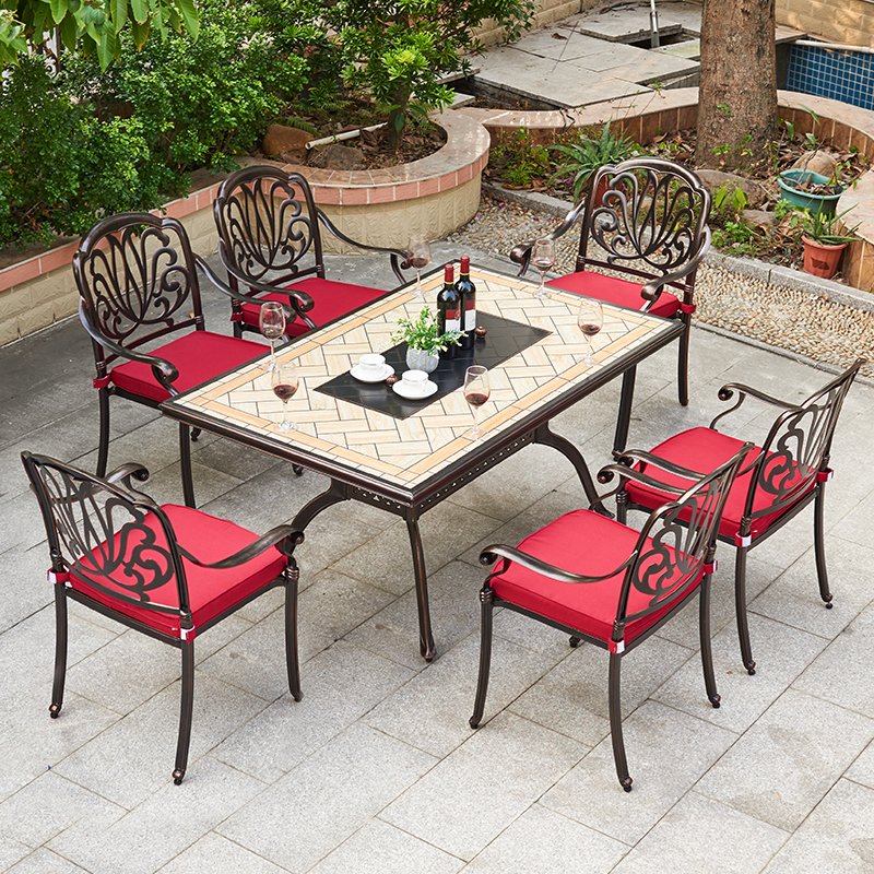 Modern Style Aluminum Patio Furniture Popular Luxury Outdoor Restaurant Tables And Chairs
