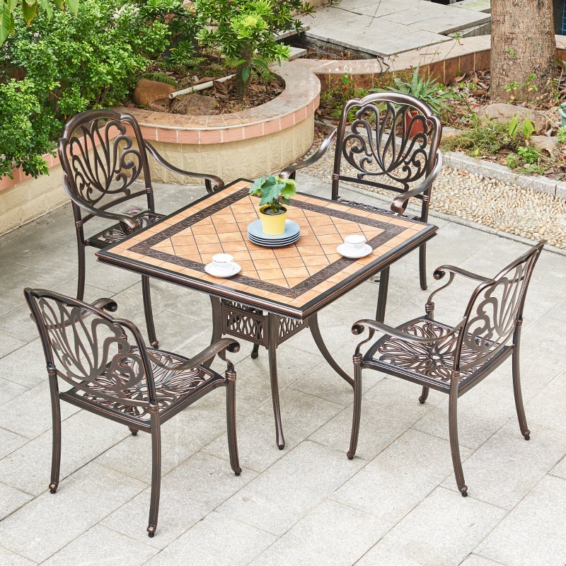 Modern Style Aluminum Patio Furniture Popular Luxury Outdoor Restaurant Tables And Chairs