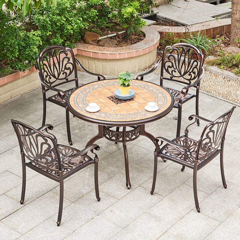 Modern Style Aluminum Patio Furniture Popular Luxury Outdoor Restaurant Tables And Chairs
