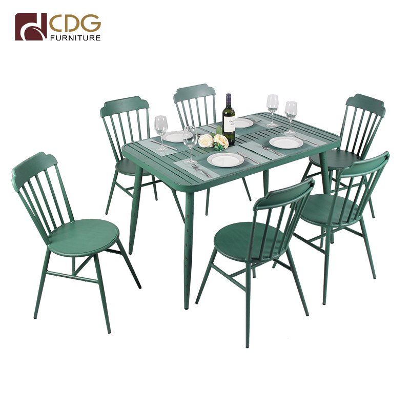 French Furniture Durable Antique Aluminium Dining Table Indoor And Outdoor Use