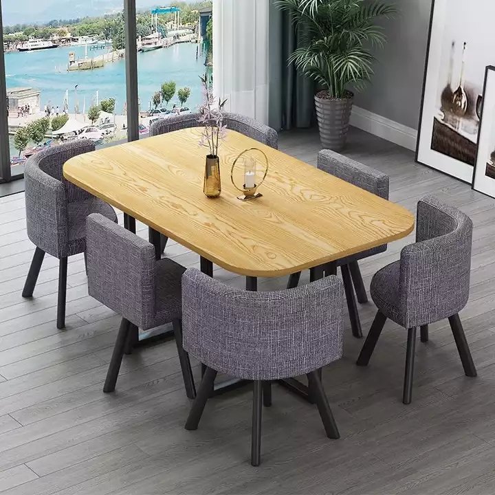2024 YOUTAI Cheap Modern Simplicity Leisure Negotiating Meeting Cafe Long Wood Dining Table And Chairs