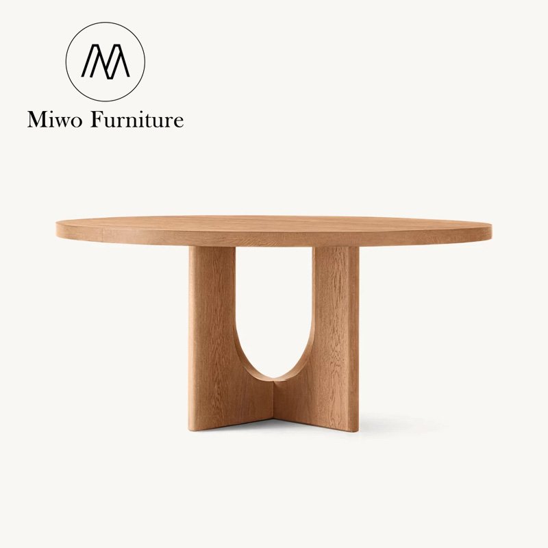 Modern Vintage Luxury Large Round Dining Table New Modern Country Design Solid Wood Breton Round Dining Table set 4 6 8 chairs