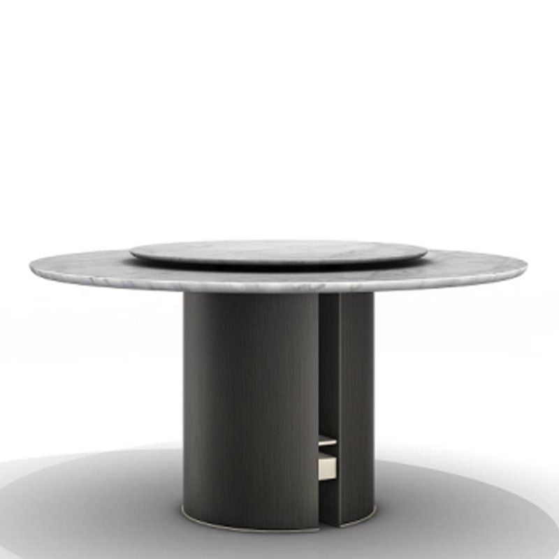 Home deco marble travertine furniture natural stone table column basse pedestal modern table ronde 180cm travertine dining table