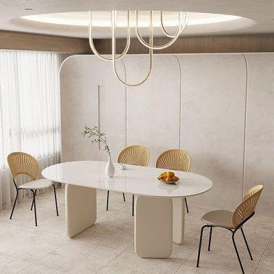 Free Sample Luxury Cheap Price Accent Rectangular Concrete Home Furniture Restaurant Kitchen Marble Top Dining Table