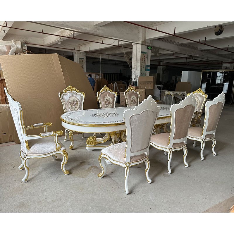 modern luxury dinning table set solid wood dining table and chair set for 10