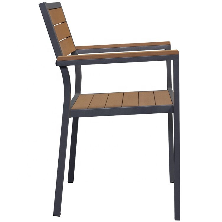 Modern Garden Porch Furniture 7 Piece Plastic Wood Aluminum Dining Sets Outdoor Patio Tables and 6 Seater Chairs