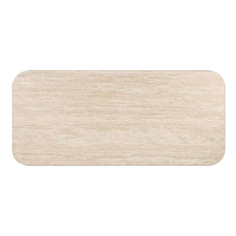 Natural Stone Customized Living Room Marble Furniture Long Dining Table Beige Wood Grain Square Long Desk