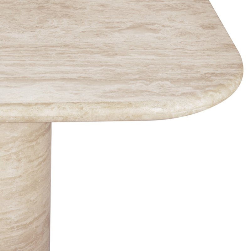 Natural Stone Customized Living Room Marble Furniture Long Dining Table Beige Wood Grain Square Long Desk