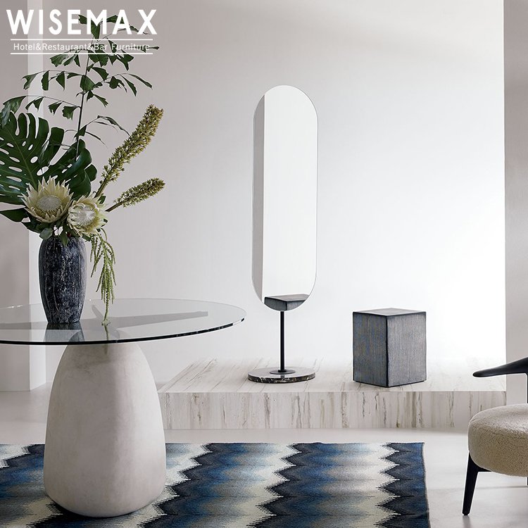 WISEMAX FURNITURE Modern luxury restaurant home furniture 8 seater glass marble table dining room round dining table chair set