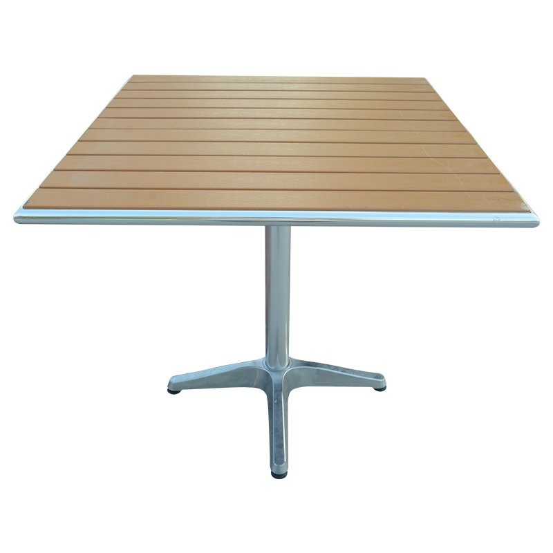Wholesale Excellent anticorrosive outdoor aluminum wooden restaurant square table