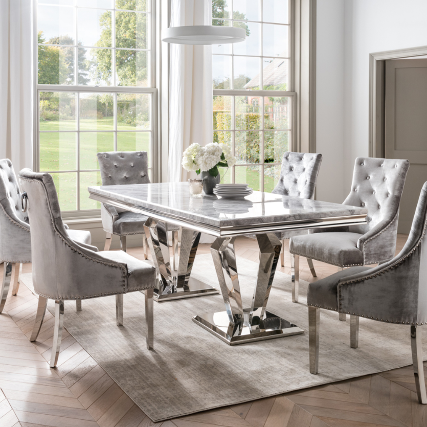 Living room furniture Modern dining table set gold dining tables Luxury marble dining table