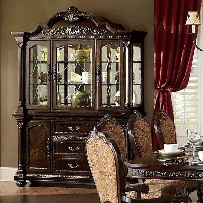 European design solid wood top Dining table hand carved dining room furniture dining table
