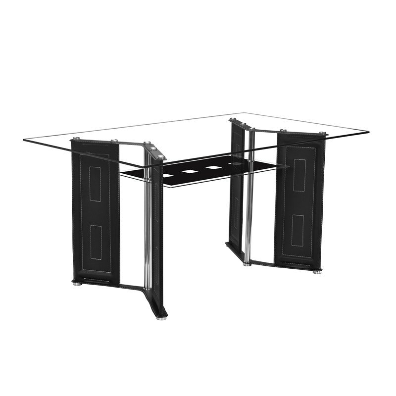 Top Leather Base Dining Table with Chairs Set Tempered Glass Factory Price Modern 6 Chairs Home Furniture Small Kitchen Tables