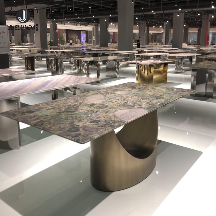Home Villa Furniture Factory Natural Marble dining-table guangdong faux marble dining table complete dining table