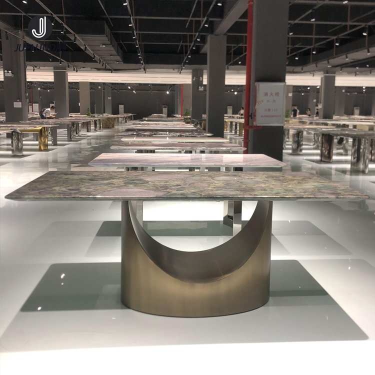 Home Villa Furniture Factory Natural Marble dining-table guangdong faux marble dining table complete dining table