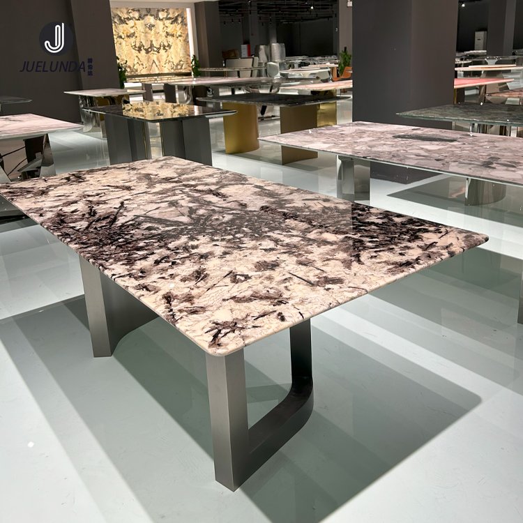 Home Villa Furniture Factory Natural Marble dining-table guangdong faux marble dining table complete dining table