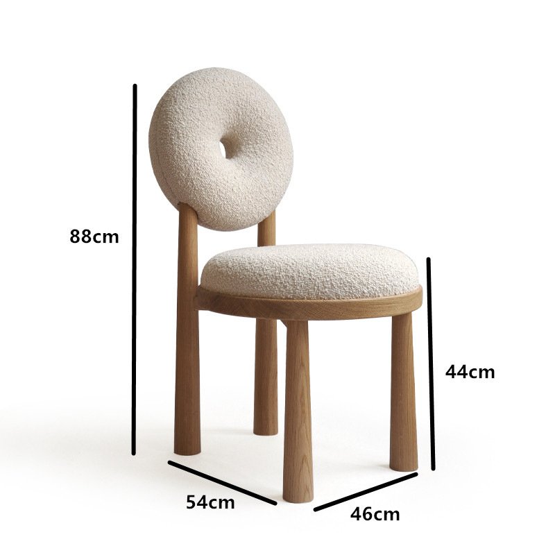 Modern Style round Wooden Dining Table Set with 4 Upholstery Fabric Donut Chairs Wholesale Restaurant Use Furniture Dining Room