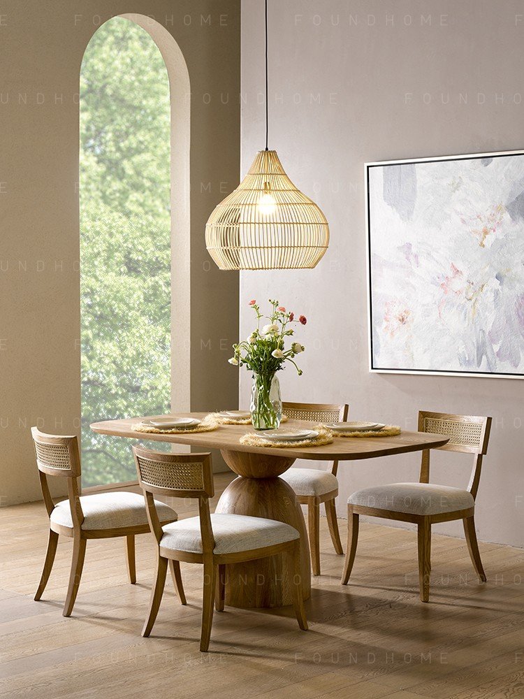 Nordic modern high-end fashion log restaurant solid wood large table custom furniture