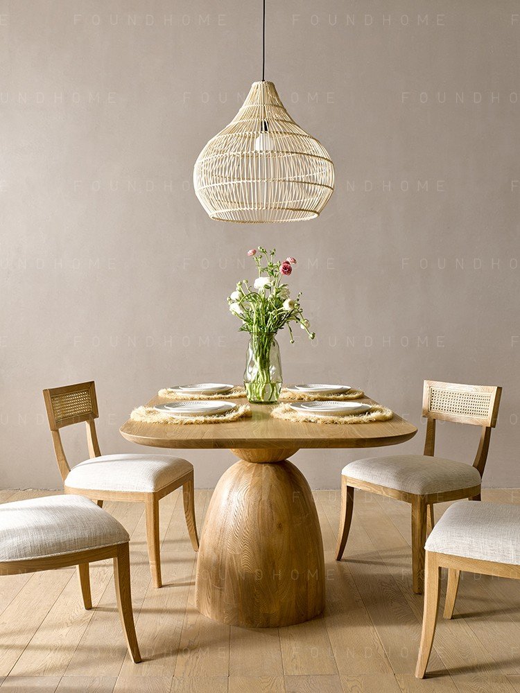 Nordic modern high-end fashion log restaurant solid wood large table custom furniture