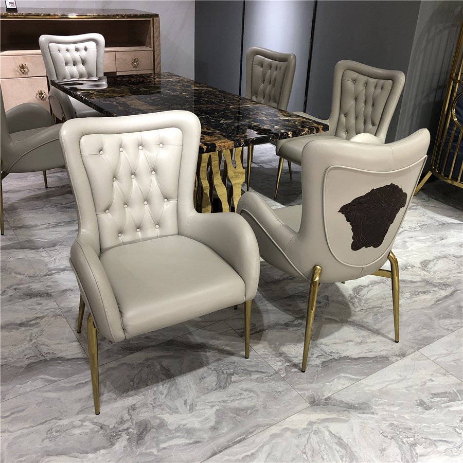 Marble Gold Dining Table Set Wholesale Factory Price Luxury 6 Seater Home Furniture Table and Chairs for Dining Room Modern