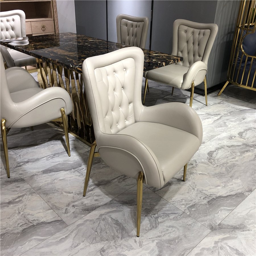 Marble Gold Dining Table Set Wholesale Factory Price Luxury 6 Seater Home Furniture Table and Chairs for Dining Room Modern