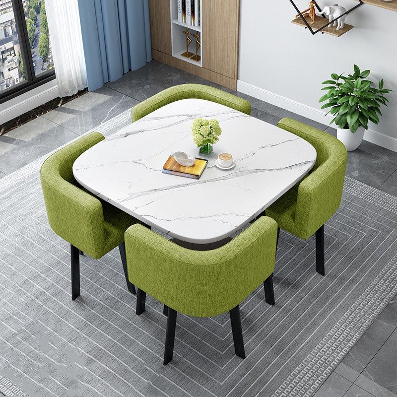 Modern Luxury Wood Kitchen Restaurant Tables And Chair Sets Room Furniture Small Round Marble Wooden Dining Table Set 4 Chairs