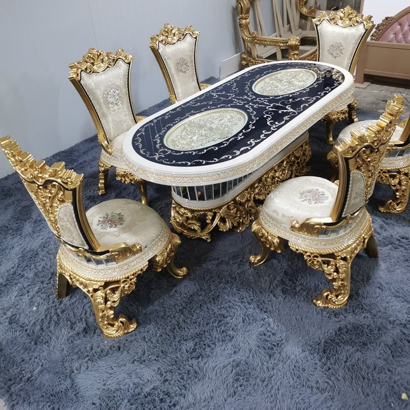 Classic turkish dining table and chairs,Luxury dinning table set 8 chairs dining room furniture