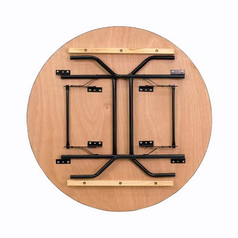 High Quality 10 people Wood Round Folding Wedding Banquet Dining Tables for banquet hall