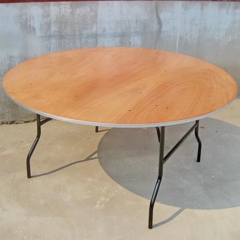 High Quality 10 people Wood Round Folding Wedding Banquet Dining Tables for banquet hall