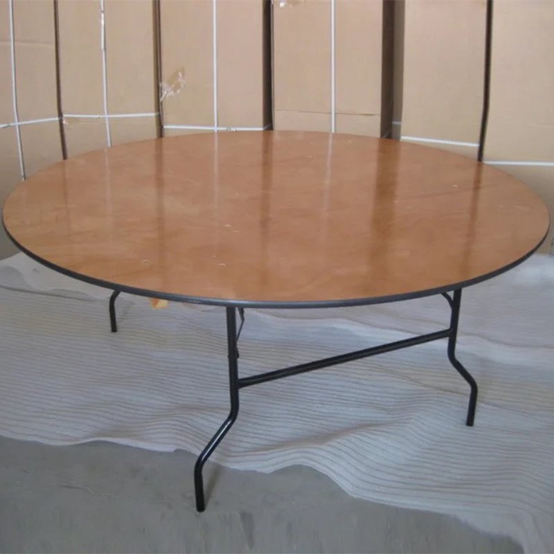 High Quality 10 people Wood Round Folding Wedding Banquet Dining Tables for banquet hall
