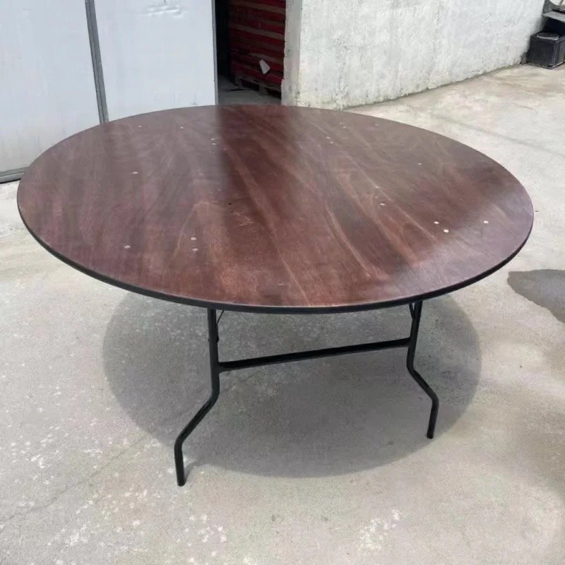 High Quality 10 people Wood Round Folding Wedding Banquet Dining Tables for banquet hall
