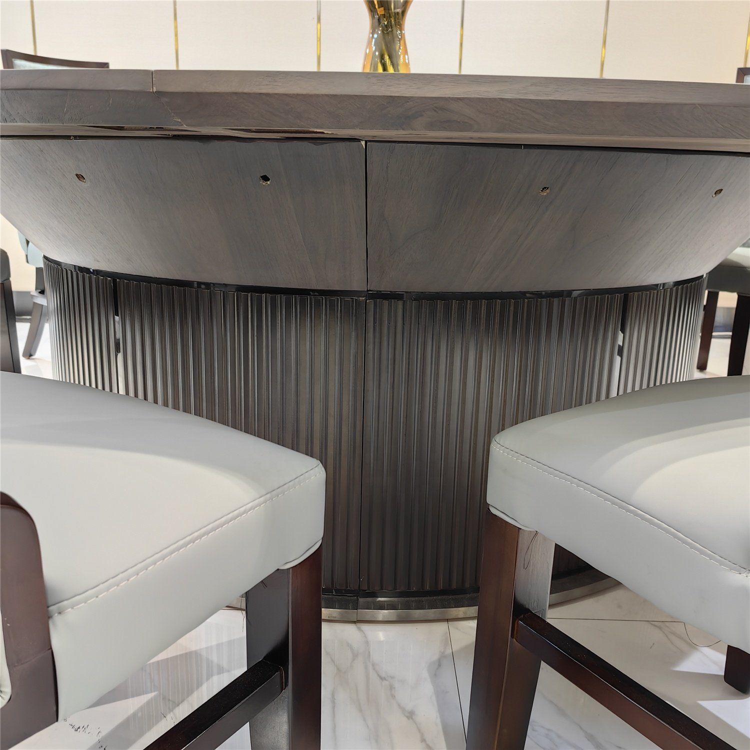 Professional Manufacturer Hotel Dining Room Indoor Wooden Dining Room Furniture Electric Rotating Dining Table and Chair