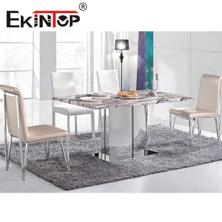 Ekintop popular luxury dinning table silver formal european dining table set