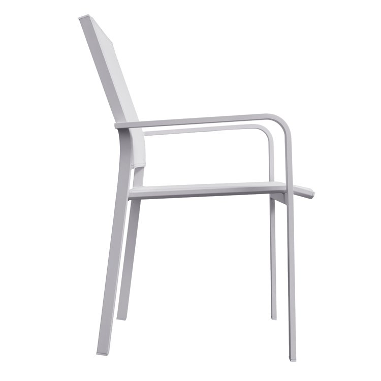 Modern White 5 Piece Patio Cafe Dining Furniture Outdoor Garden Porch Aluminum Table and 4 Seater Chairs Set