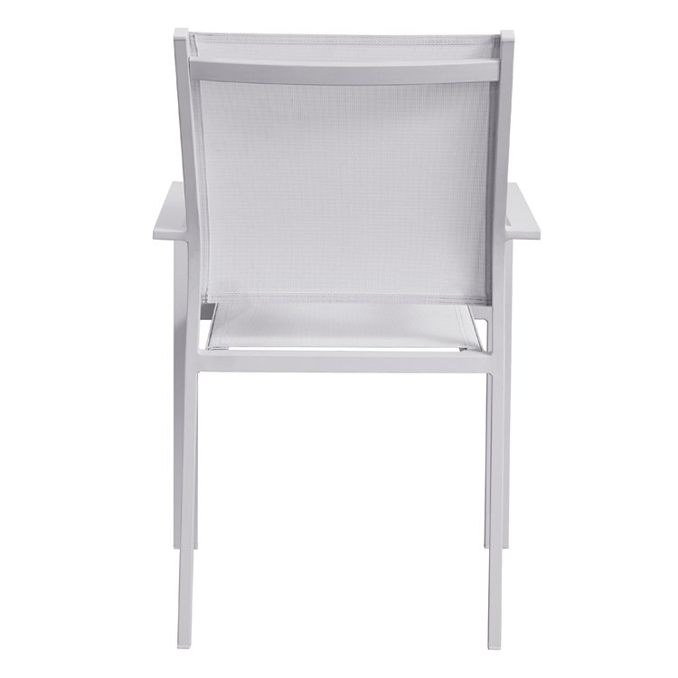 Modern White 5 Piece Patio Cafe Dining Furniture Outdoor Garden Porch Aluminum Table and 4 Seater Chairs Set