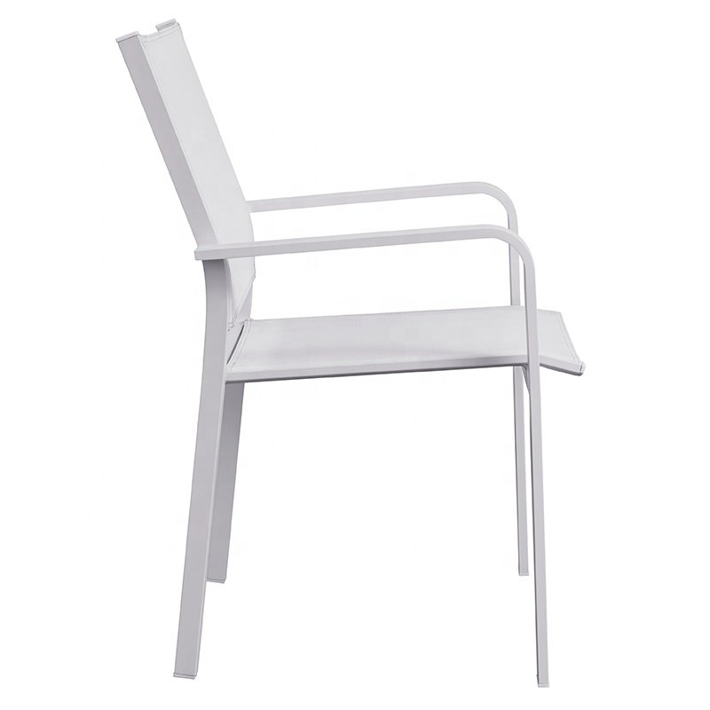 Modern White 5 Piece Patio Furniture Cafe Aluminum Set Outdoor Garden Dining Table 4 Seater Chairs for Restaurant