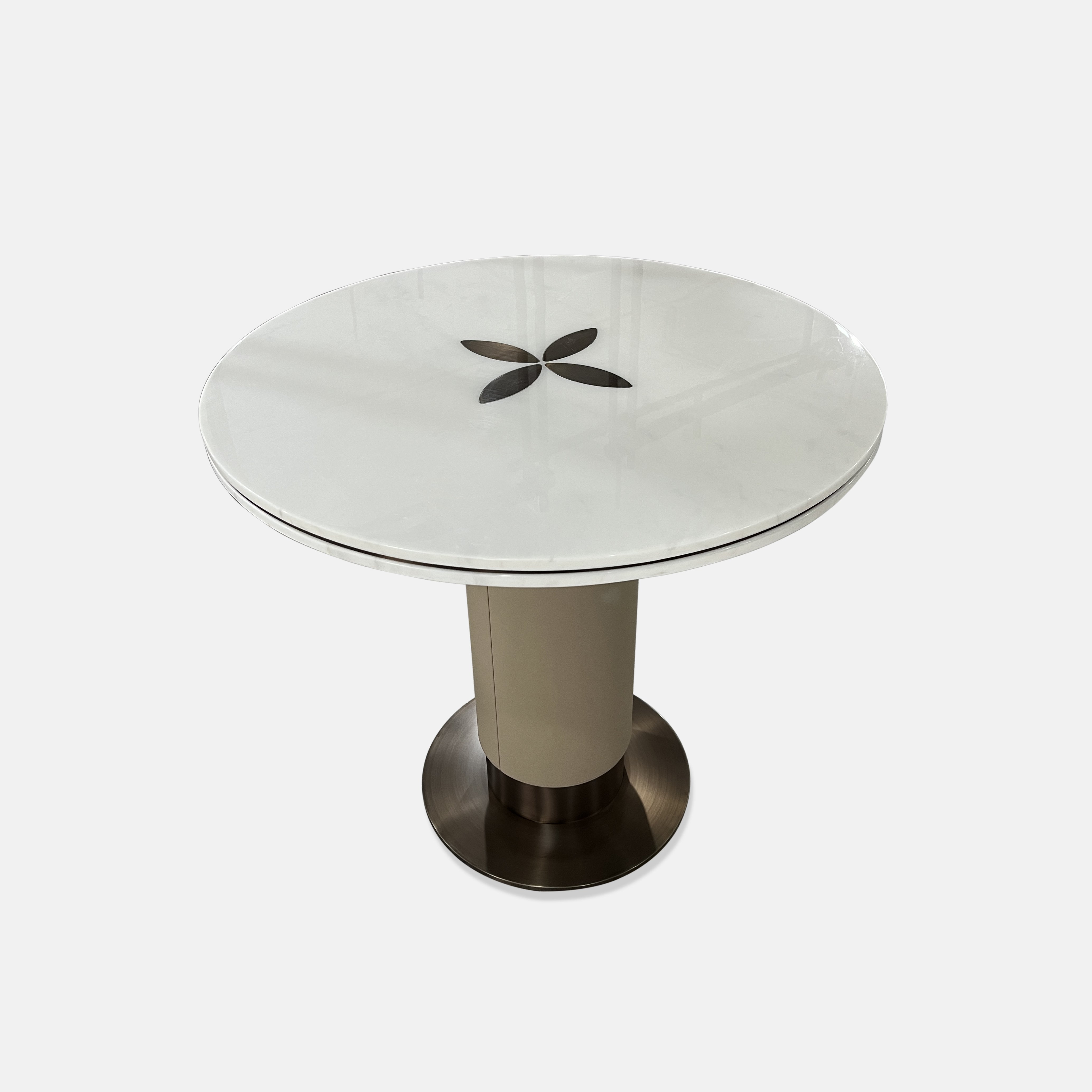Modern Fashion Designs Natural Marble Circle Dining Room Table Club Rotation Dining Table High-end Custom Furniture