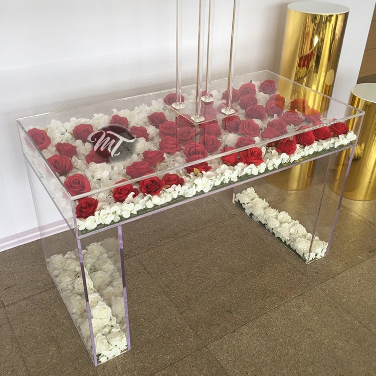 Luxury transparent clear plastic acrylic dining table for wedding and event