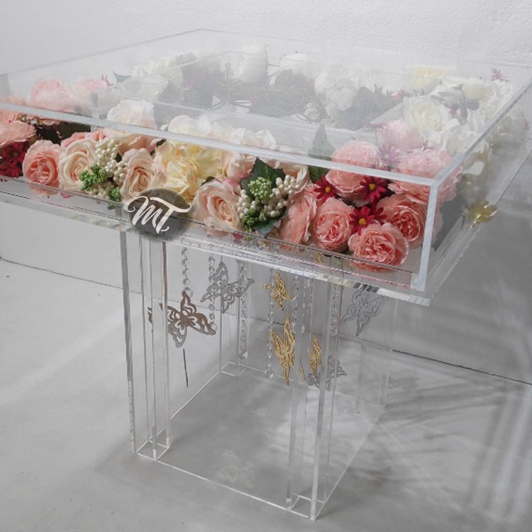 Luxury transparent clear plastic acrylic dining table for wedding and event