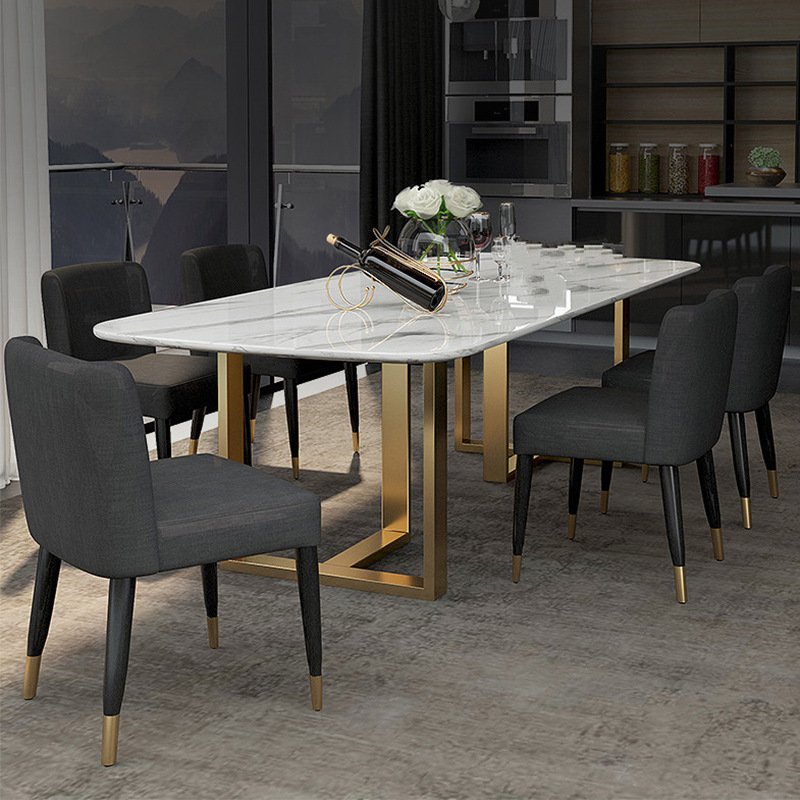 Modern hd designs dining tables stainless steel legs white marble top laminated 10 seater dining table